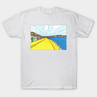 Beach Huts At Woolacombe Bay T-Shirt